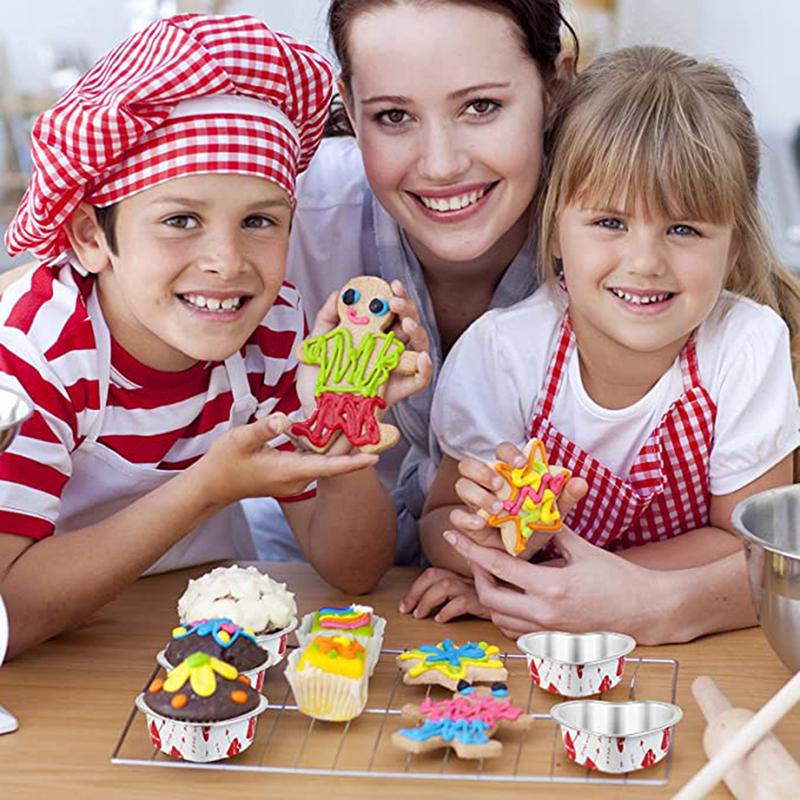 10 шт./набор 100 мл алюминиевая фольга в форме сердца формы для торта с крышками противни для выпечки