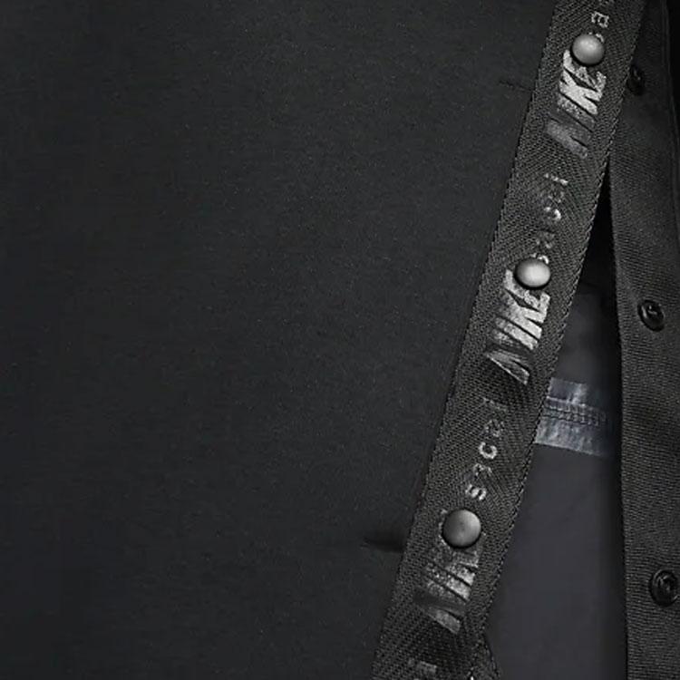 Nike X Sacai Collaboration Регулируемая боковая застежка на пуговицы сзади плиссированная с круглым вырезом футболка женская топы черный CZ4690-010
