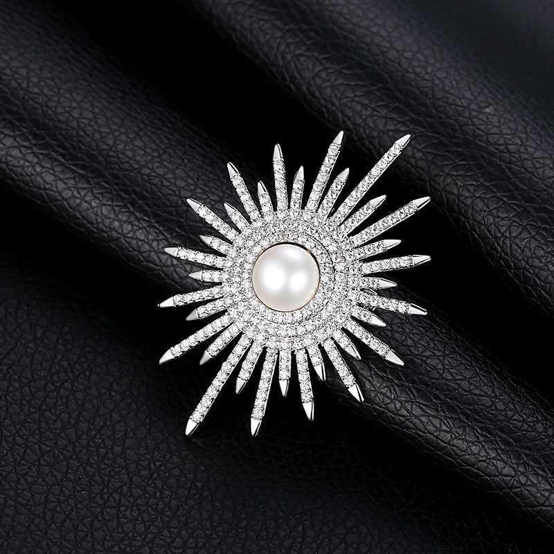 Sunflower Pearl Brooch: Versatile, Elegant Accessory for Women's Suits