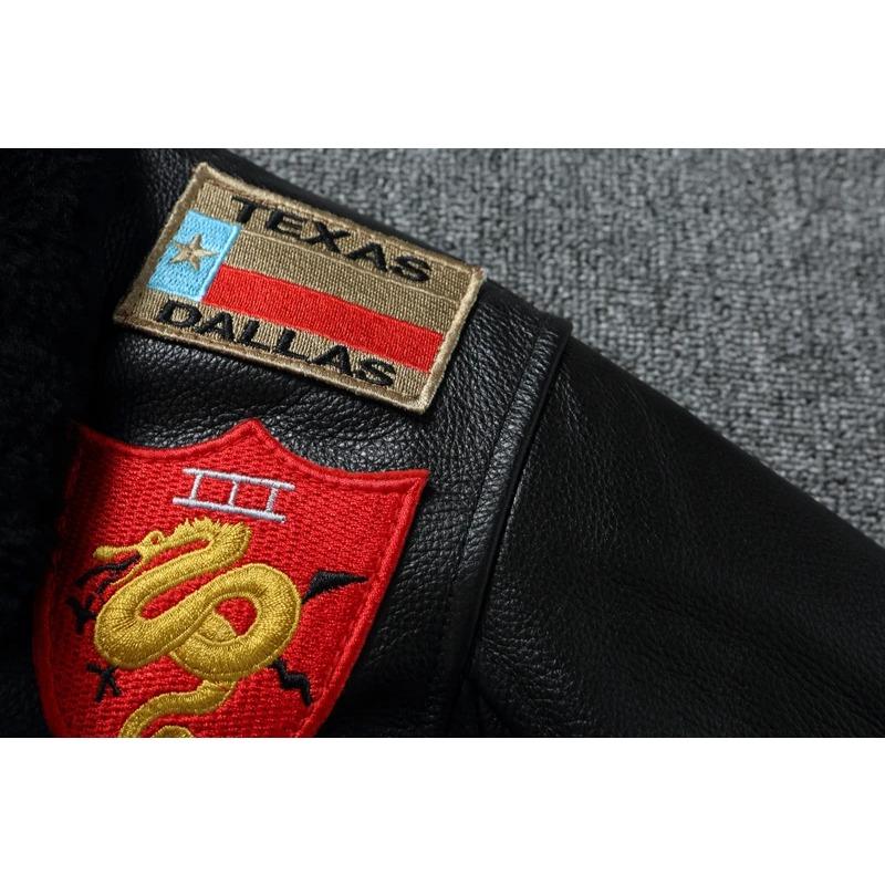 Топ G1 из натуральной воловьей кожи, мужская кожаная куртка со съемным меховым воротником, летный костюм, куртки для мужчин, военное пальто-авиатор, зимнее