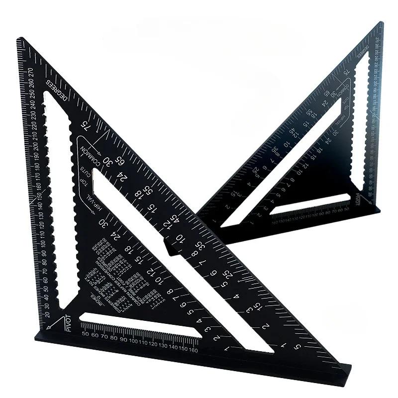 Woodworking Aluminum Alloy Triangle Gauges High Precision Marker Angle Ruler Measuring Gauging Tools