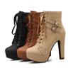 Women's Fashion High-heeled Ankle Boots Autumn Winter Ladies Platform Heels Shoes