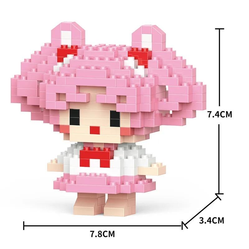 Мультяшные строительные блоки, фигурки животных, развивающие конструкторы, украшения, мелкие детали, подарки на день рождения для детей