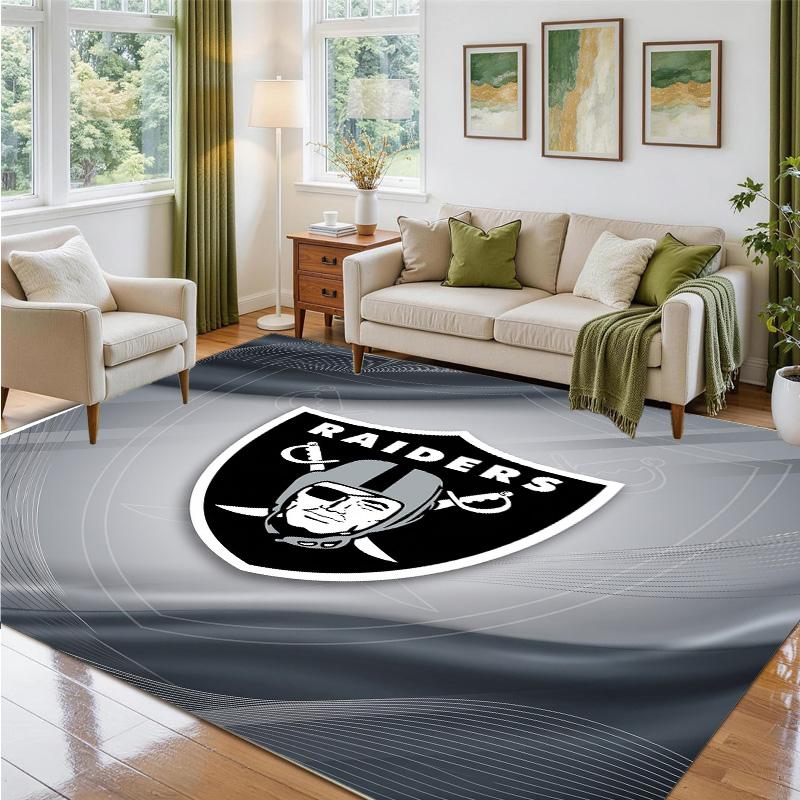 Las Vegas Raiders Design Crystal Velvet Rug Soft Decorative Mat for Bedroom Entrance