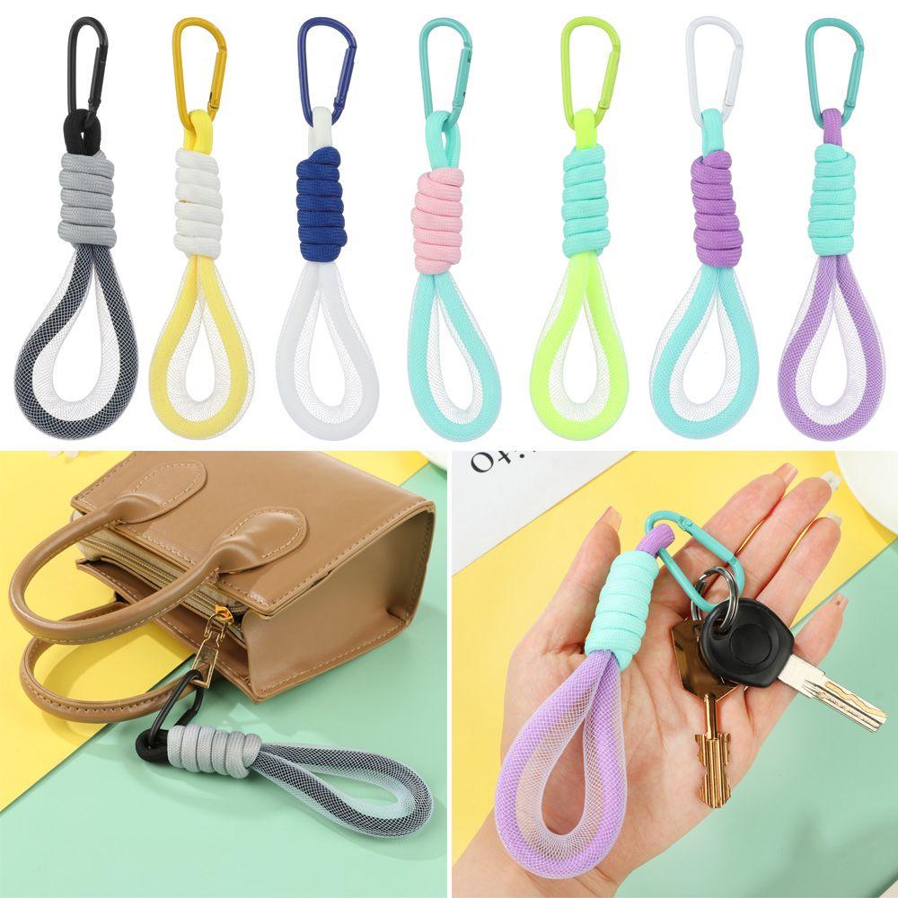 Color Trousers Accessories Keycord Hanging Braided Strips Mesh Landyard Lanyard Phone Strap