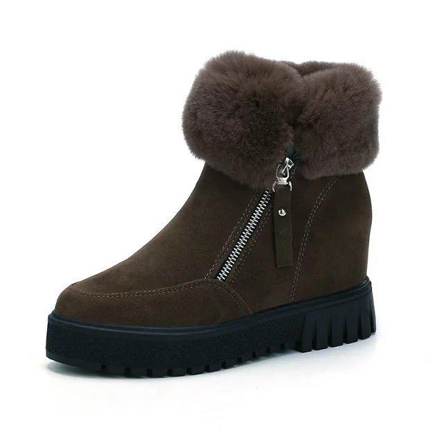 Shoelife женские нескользящие зимние ботильоны на танкетке повседневные теплые зимние уличные замшевые туфли на плоской подошве