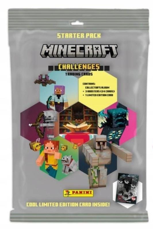 Minecraft challenges panini zestaw startowy album 2 saszetki z kartami