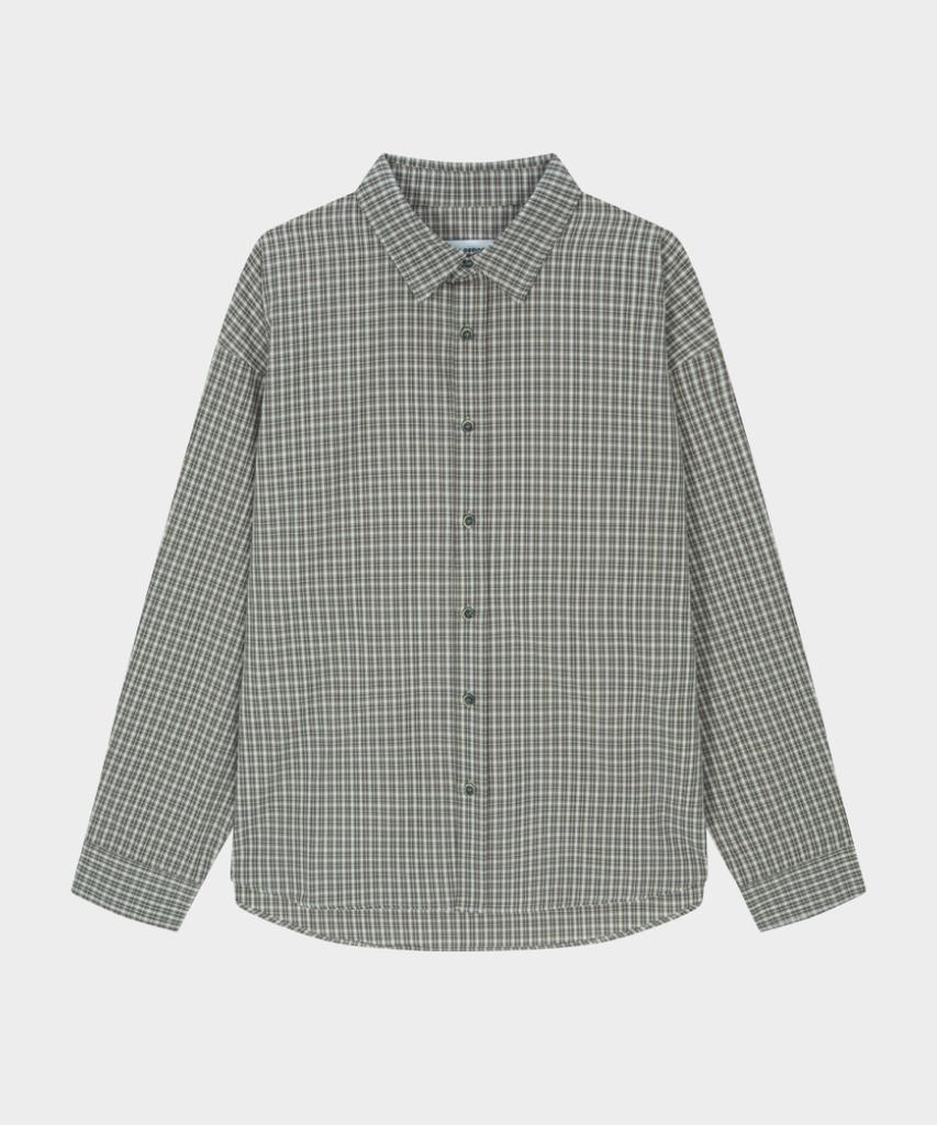 HONO REPORT Oversized Check Shirt_Gray Beige