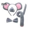 Mouse Costume Set Mouse Ear Headband Tail Nose Bow Tie Gloves Set Cosplay Costume Accessory for Halloween Christmas Parties