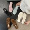 Summer Two-Way Thin Strap Low Heel Slippers Women's Outer Wear Simple Roman Sandals