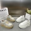 European Station Muffin Sole Little White Shoes Women's Autumn 2024 New Breathable Fashion Versatile Small Height-increasing Board Shoes