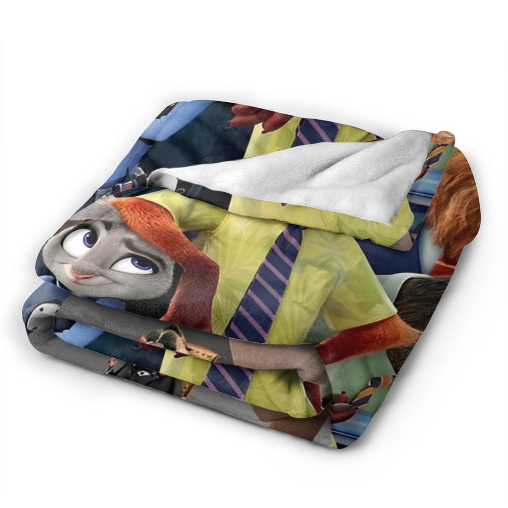 Anime Zootopia Cartoon Blanket Soft Warm Comfortable Plush Throw Blanket For Home Decor Travel Flannel Bedspread Bed Cover