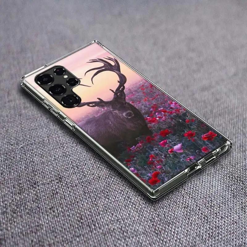 Прозрачный чехол для телефона с камуфляжем для охоты на оленей для Samsung Galaxy S21 Plus S24 S23 S20 FE S22 S26 Ultra S25 Edge TPU Capa Чехлы Покрытие Ударопрочный