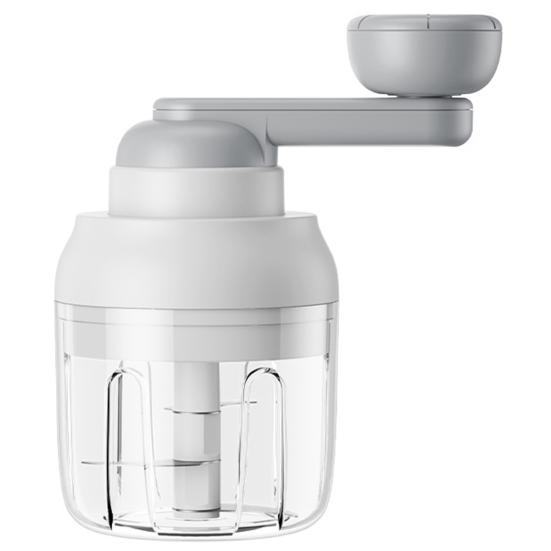 250ML Multifunctional Garlic Chopper Rust-Proof Stainless Steel Blades Easy Rotation Garlic Grinder for Chopping Ginger Potatoes Onions