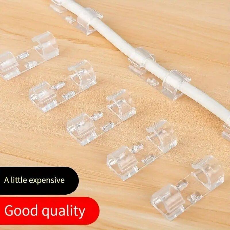 Scratch Free Cable Drop Clip 20pcs/set Self-Adhesive Holder Secure Storage Fixed For Home No Drill Desk Tidy Easy Install Portable Handmade