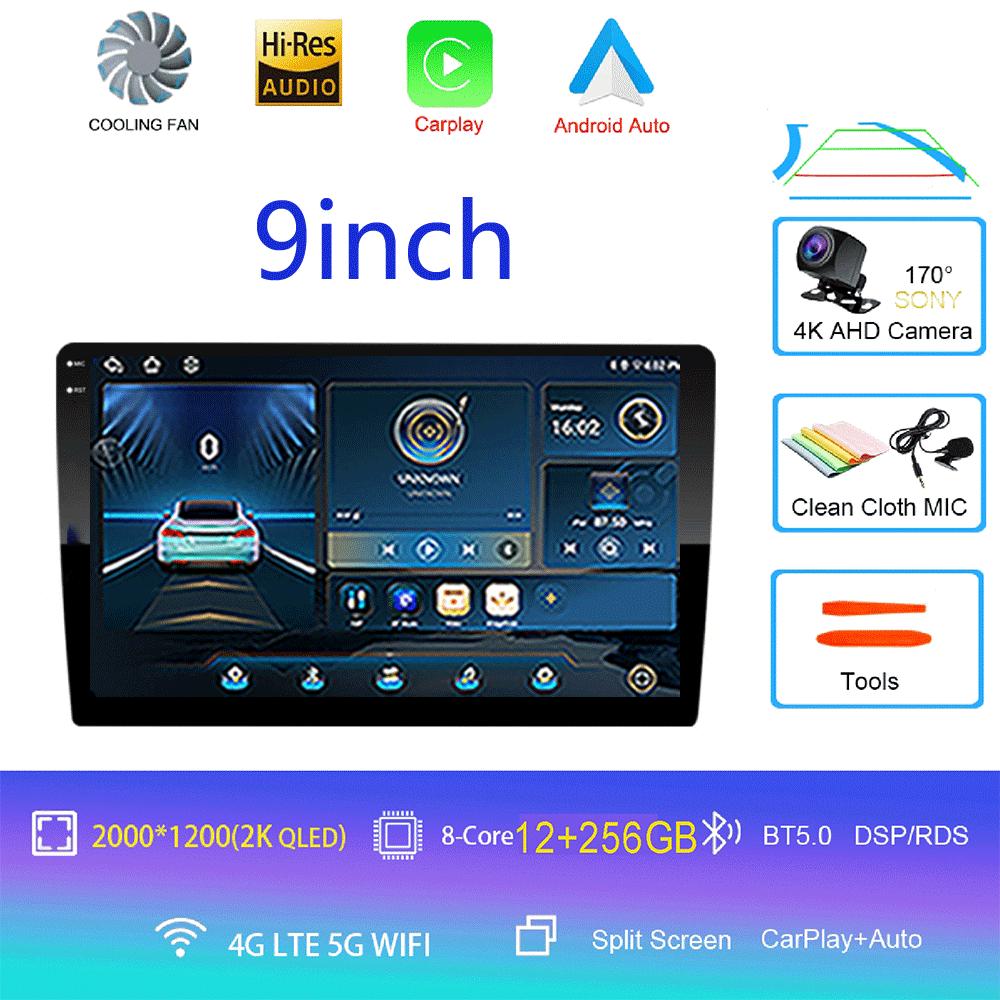 Android 14 2din Car Radio Multimedia Player 9 Inch Carplay For Toyota Volkswagen Hyundai Kia Renault Nissan Honda Lad WIFI+4G