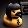 Punk Duck Figurine Gothic Deathrock Duck Model Resin Statue Ornament Black Figure Sculpture Toy
