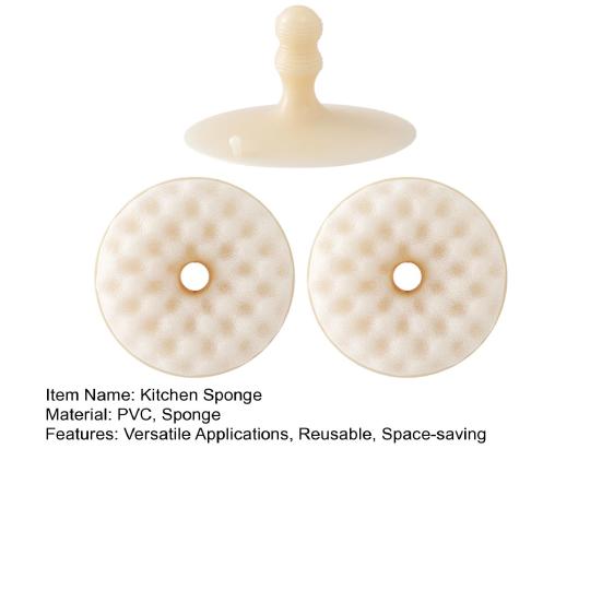 1 Набор кухонных губок для мытья посуды Двусторонняя губка с держателем на присоске Абсорбирующая губка для мытья посуды на кухне, для уборки ванной комнаты