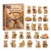Acrylic Collectible Toys 2026 Dog Christmas Advent Calendar, 24-Day Ornament Set with Mini Puppy Holiday Countdown Decorations Figures, 2D Flat