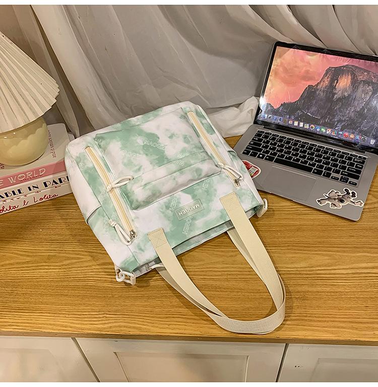 Новый школьный рюкзак большой вместимости с несколькими отделениями, выполненный в технике тай-дай, милый и нежный литературный рюкзак, универсальная повседневная и легкая косметичка.