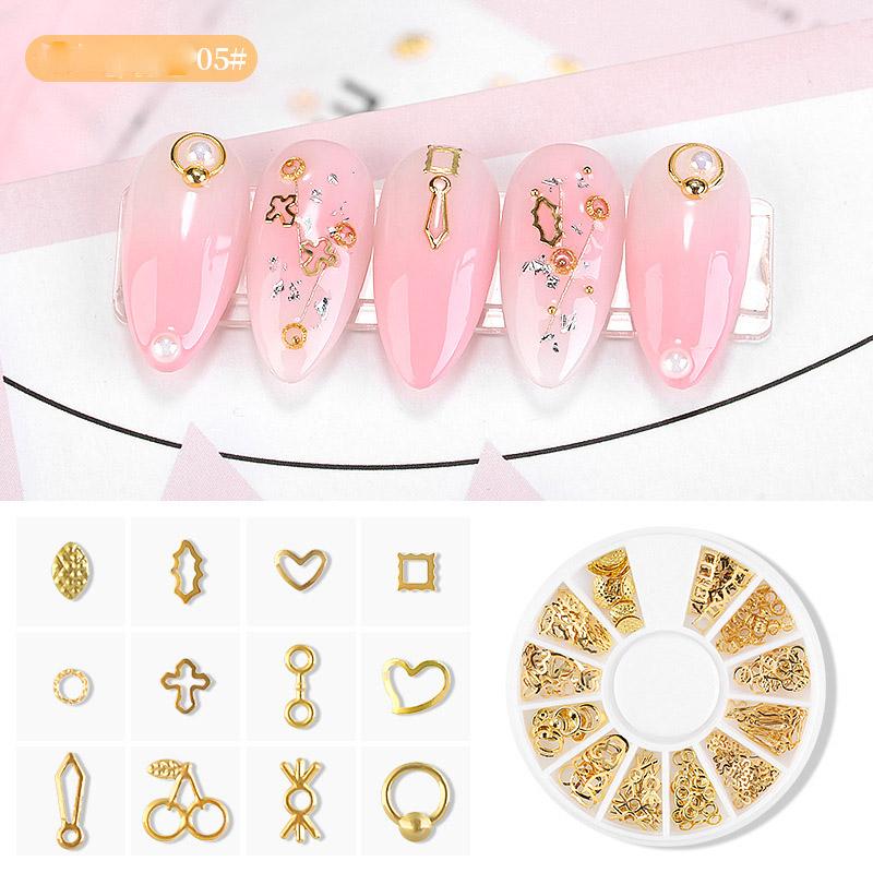 Nail Art Jewelry Star Moon Rivet Metal Ring Diy Nail Art Decoration Sticker Small Round Box Nail Sticker