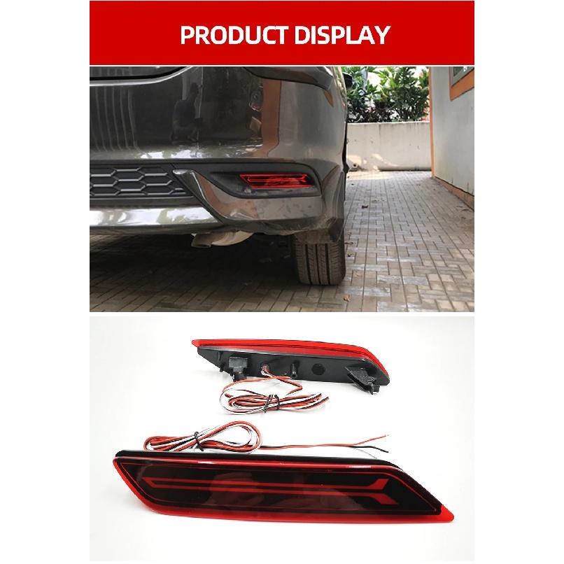 Car Flashing 2PCS For Honda City 2017 2018 2019 LED Rear Bumper tail light fog lamp Brake Reflector turn signal Fog lamp