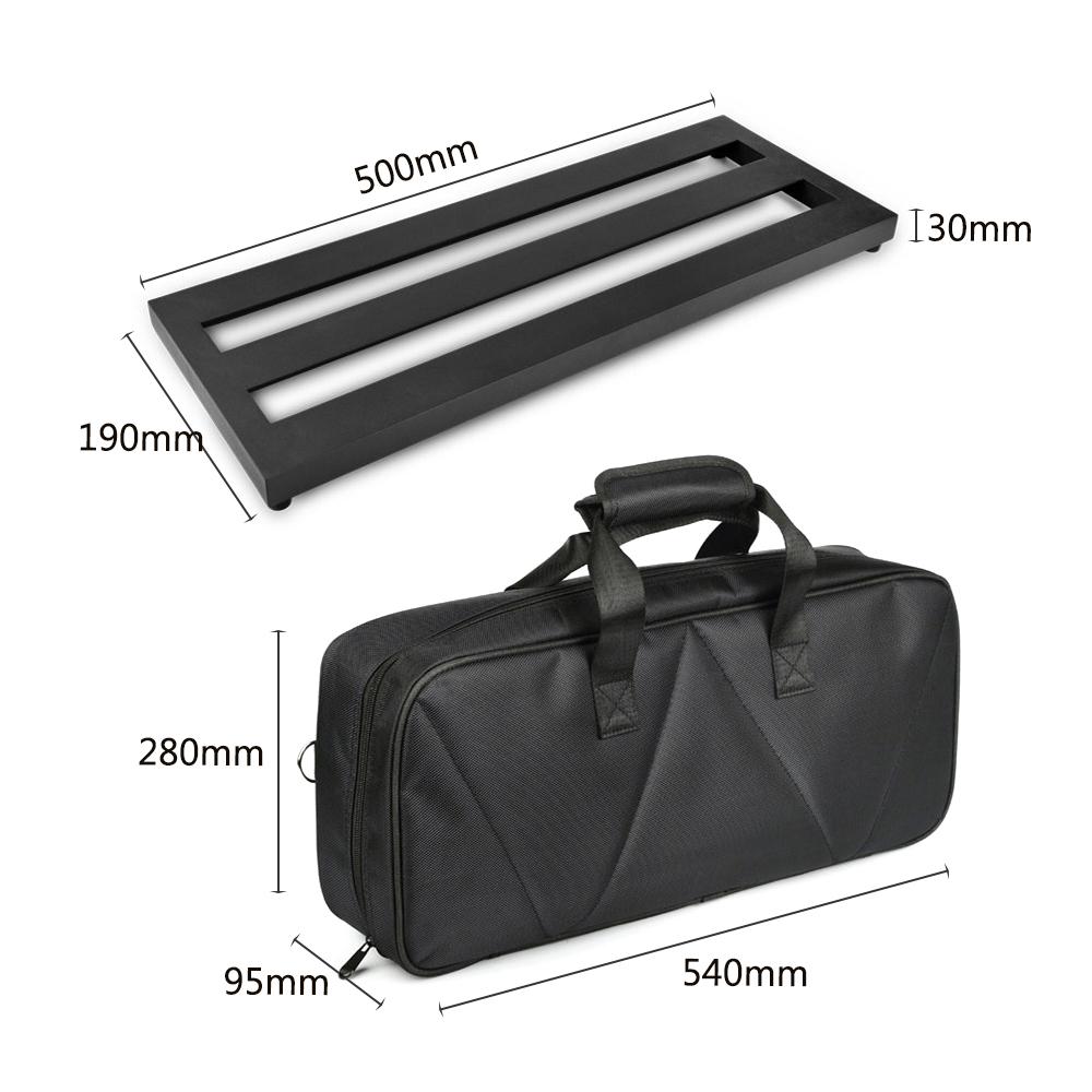 Medium Size Guitar Effect Pedal Board Aluminum Alloy Pedalboard 19.7*7.5 Inch with Carrying Bag