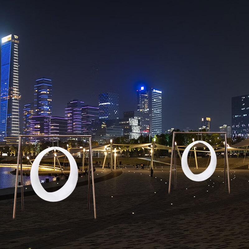 Li Shen Outdoor Solar Moon Swing Lounge Chair Decor
