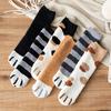 5 Pairs Socks Women Coral Velvet Mid-calf Socks Cat Claw Warm Wool Autumn and Winter Thickened and Padded Sleep Floor Socks Long Moon Socks