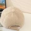 Милая детская бейсболка с вышивкой медведя, осенне-зимняя, из овечьей шерсти, для мальчиков и девочек, с козырьком-уткой, для детей, теплая кепка с козырьком