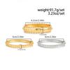 KunJoe 3Pcs/set Retro Color Block Rivet Elastic Open Bangles Women Simple Metal Particles Round Spring Bracelets Trendy Jewelry