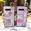 Lanyard Dirt-resistant Phone Case For Samsung Galaxy S10 5G/SM-G977N Soft Case Waterproof Wristband Anti-dust Cartoon