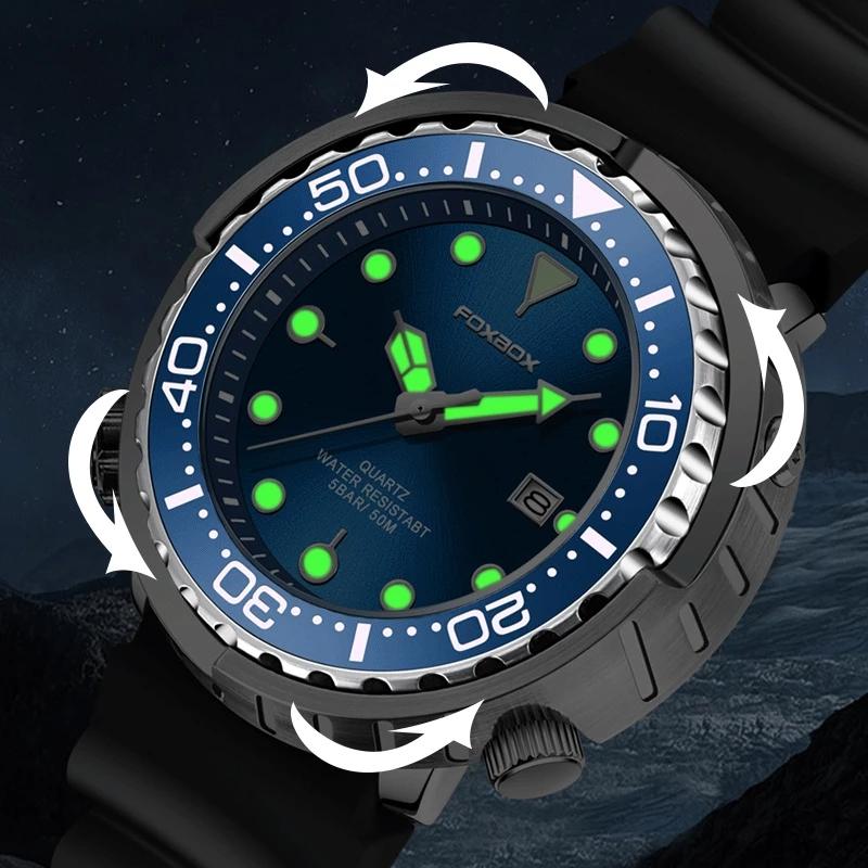2022 LIGE Новые роскошные мужские часы FOXBOX Мужские часы с автоматической датой Водонепроницаемые светящиеся часы Военные спортивные наручные часы