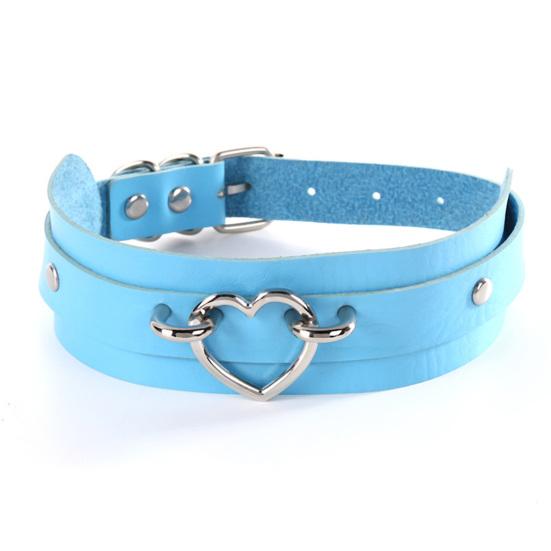 Готическое регулируемое металлическое колье-чокер с пряжкой для женщин, с декором в виде сердца, колье-чокер из искусственной кожи, ювелирный аксессуар