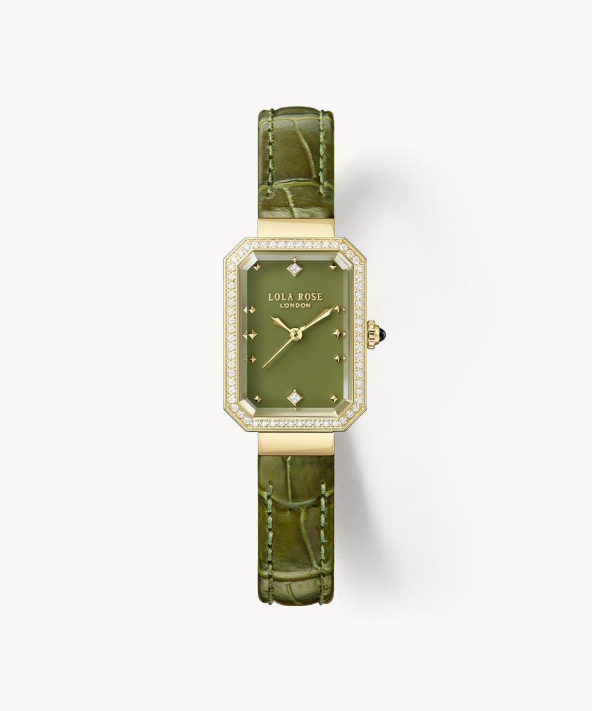 Lollalojeu Ms. Lola Green Onyx Zirconia Wife Gift Watch Set
