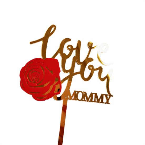 Yousheng Многофункциональный Топпер для торта без заусенцев, акриловый цветок розы, сердце, День матери, выбор кексов, товары для вечеринок