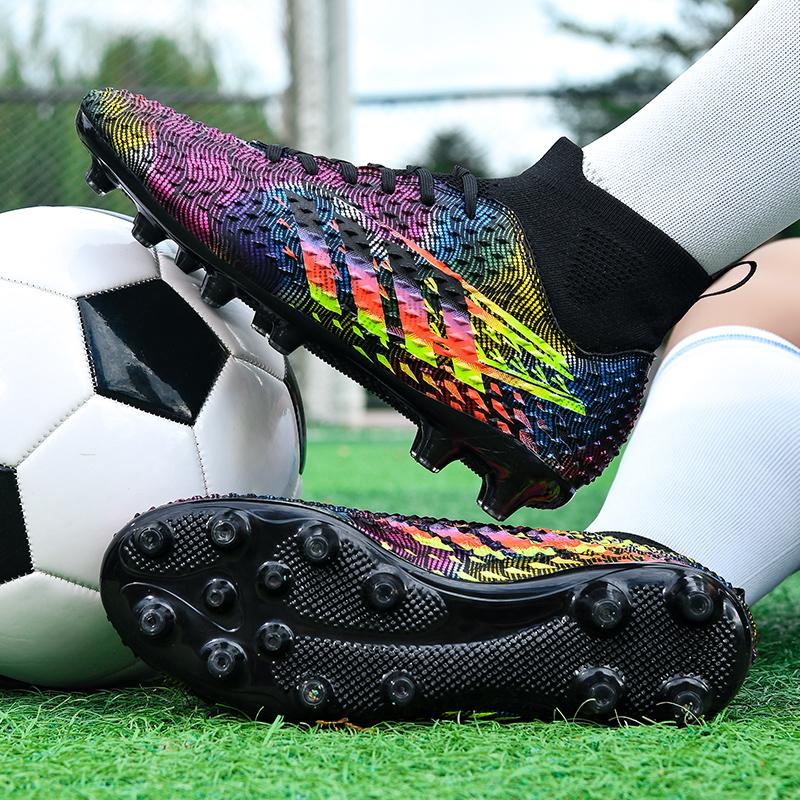 Брендовые серебристые мужские футбольные бутсы большого размера 34-46, дышащие, без застежек, мужские футбольные бутсы для тренировок на открытом воздухе, кроссовки FG для мужчин