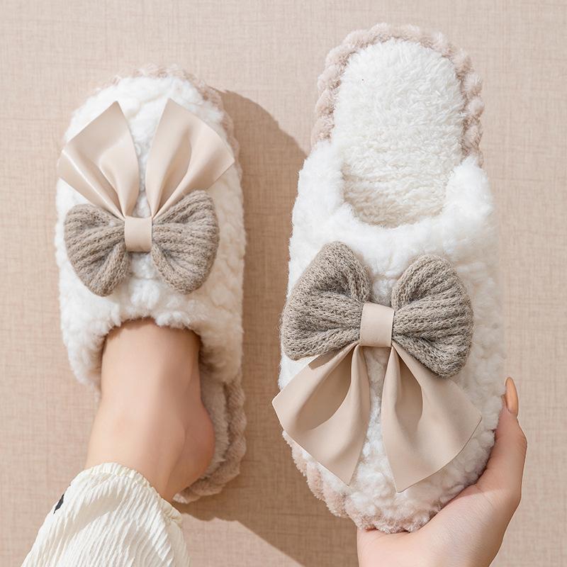 Cixi Cotton Slippers Women Winter Spring and Autumn Home Use Indoor Warm Non-slip Home Cixi Winter Plush Men