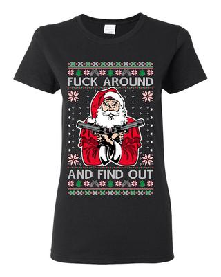 F Around And Find Out Santa Women Graphic TShirt Unisex T-Shirt