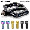 8Pcs M4x8mm TC4 Titanium Alloy MTB Pedal Screws Anti-Slip Bolts for XC AM DH Downhill Bike New
