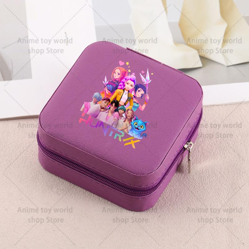 Kpop Demon Hunters Travel Portable Jewelry Storage Box Organizer Jewelry Case Earrings Necklace Ring Jewelry Boxes Birthday Gift