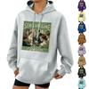 Women's Fashion Retro Printed Casual Hooded Sweatshirt With Pockets