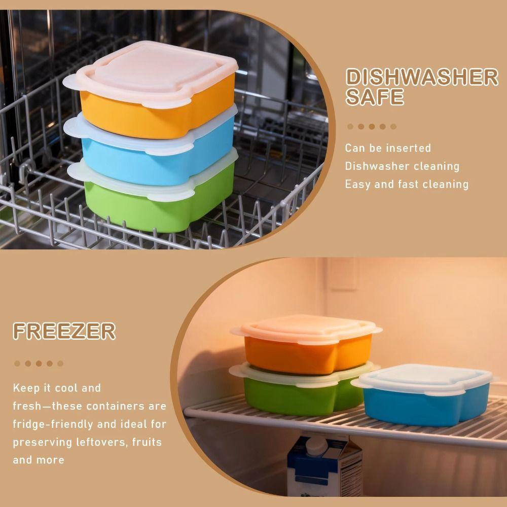 Airtight Silicone Sandwich Box With Lid Prep Keeper Dishwasher Safe Food Container  Snacks