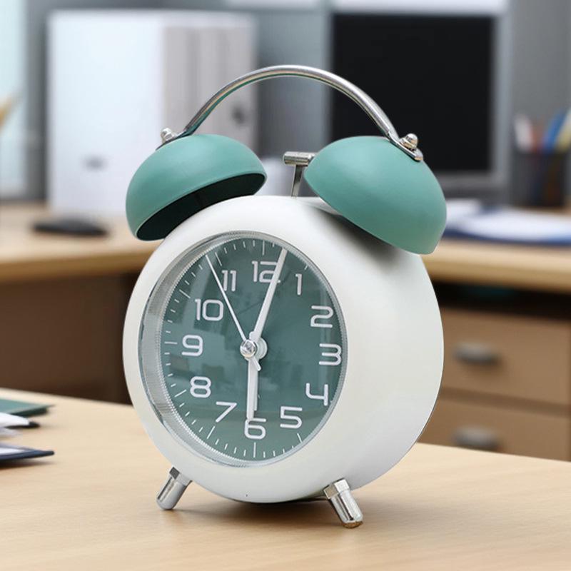 Ретро-будильник с громким звонком и ночником - бесшумные прикроватные часы, креативный подарок для студентов и декор спальни