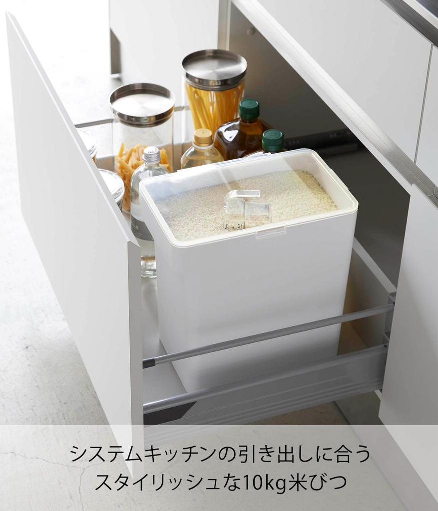 Yamazaki Герметичная бутылка для риса Jitsugyo 10 кг с мерным стаканом White Tower Moisture 5423 Прибл.. W30.7XD19.7XH31.2см Антиокислительный