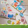 Jollybaby 3D Cloth Book: Interactive Baby Book with Finger Puppets & Teether, Tear-Resistant and Tactile for Early Education.