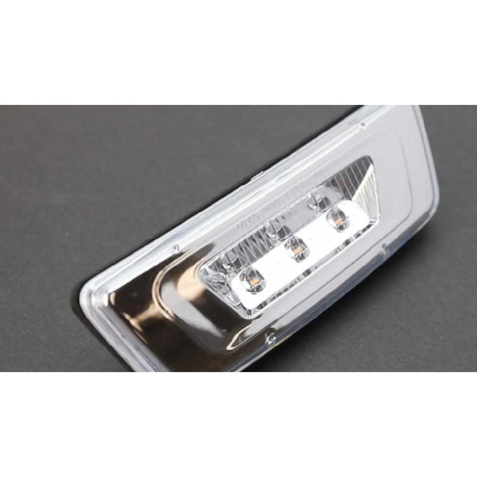 Хромированные светодиодные габаритные огни с прозрачными линзами и янтарными светодиодами для колесной арки, боковые, для Kenworth T680..