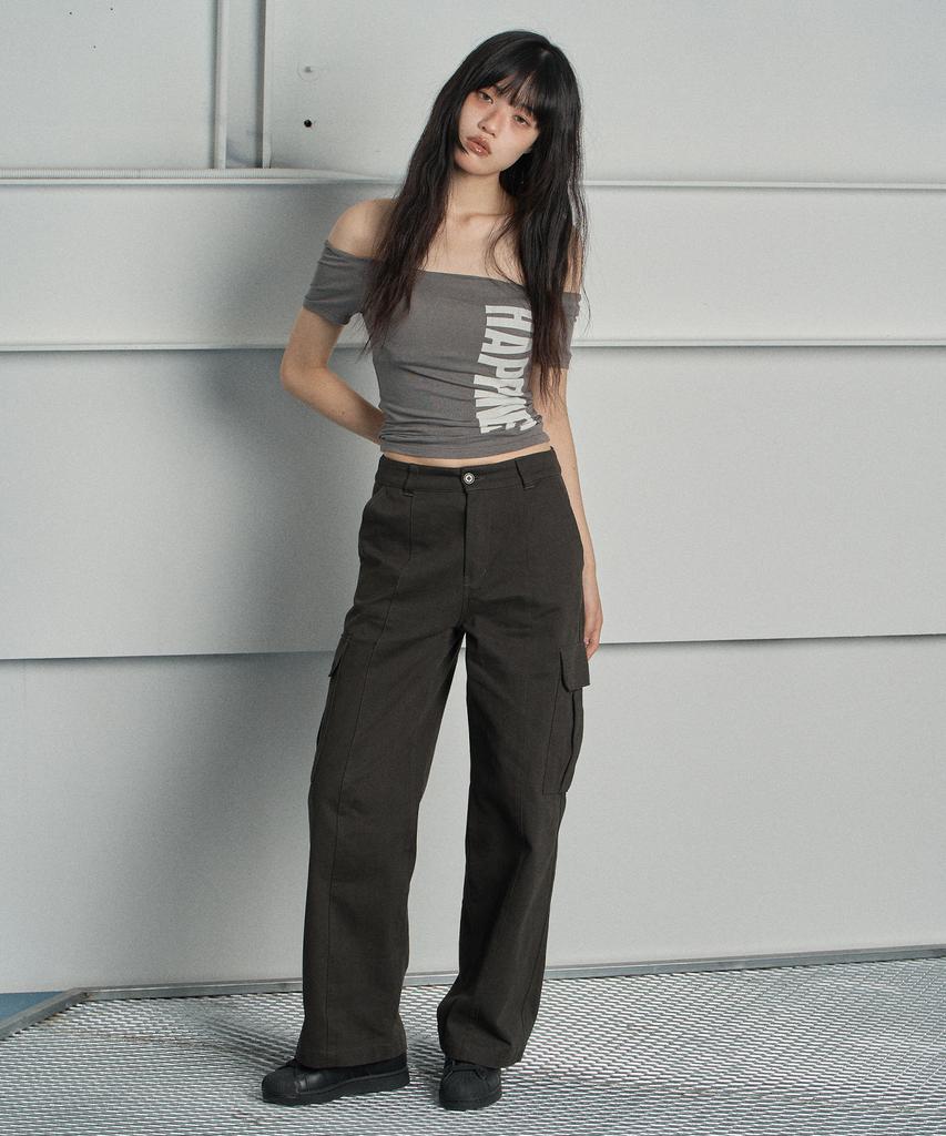 SWAYGLOW Solid Cargo Pants Dark Gray