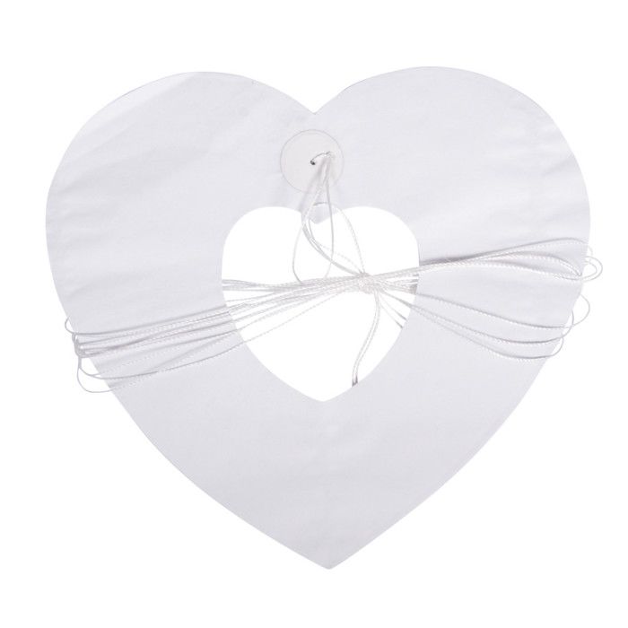 Guirlande en papier Coeur silhouette, blanc, 300x17,5x17cm, 1 pce.