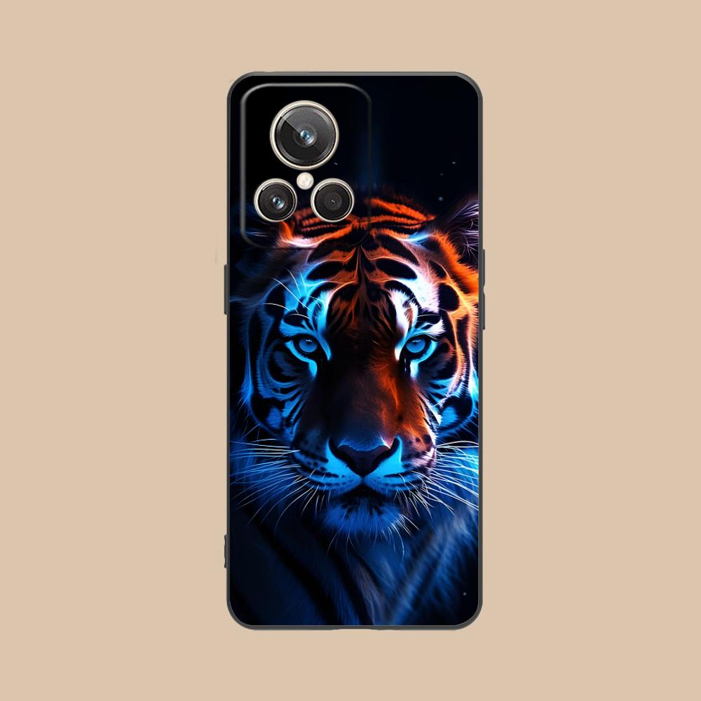 Неоновый чехол для мобильного телефона с тигром для Realme GT 8 Neo Pro C75 73 71 C67 65 C55 53 C35 31 C20 15 Цветная печать Чехол